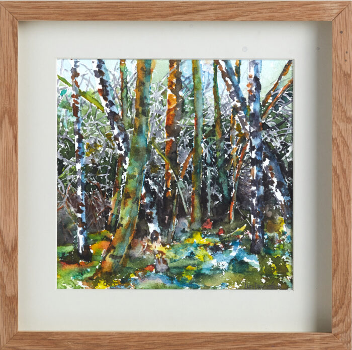 Akvarell Lövskog